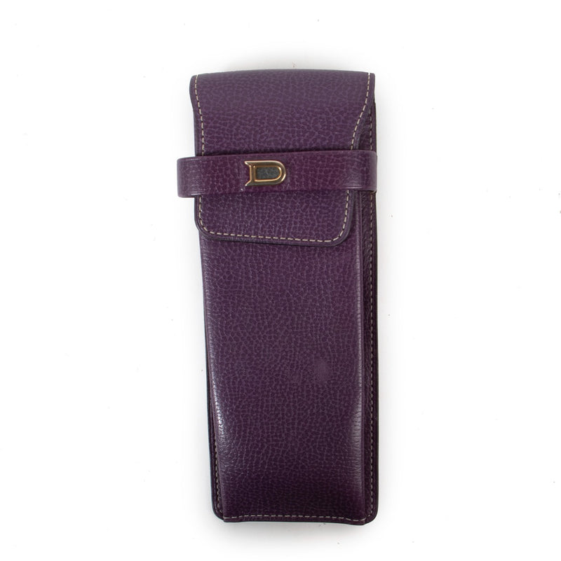 Delvaux Iris Purple Leather Glasses Case