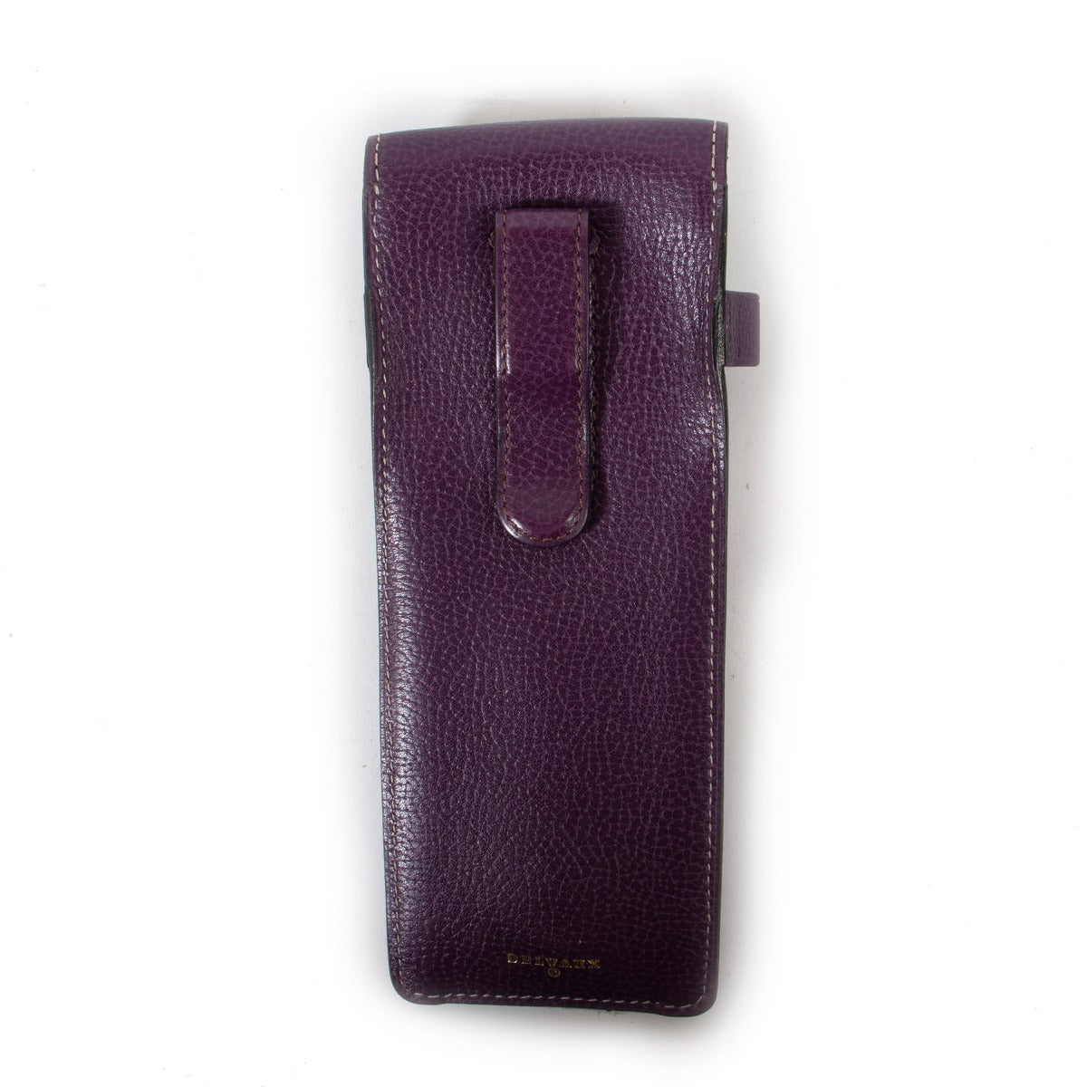 Delvaux Iris Purple Leather Glasses Case