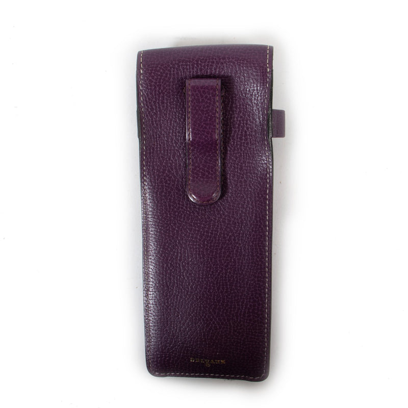Delvaux Iris Purple Leather Glasses Case