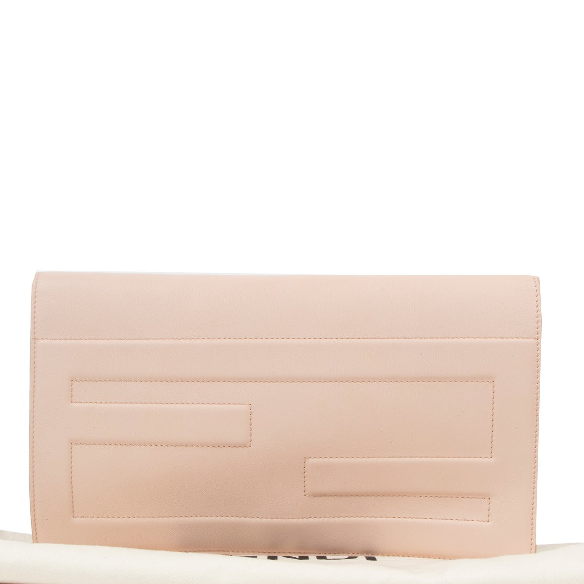 Fendi Nude Leather Tube Macro Clutch