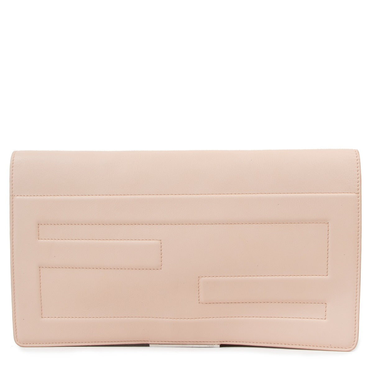 Fendi Nude Leather Tube Macro Clutch