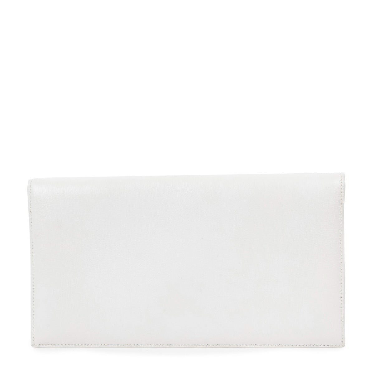 Hermès 1992 Logo Plate White Vintage Clutch