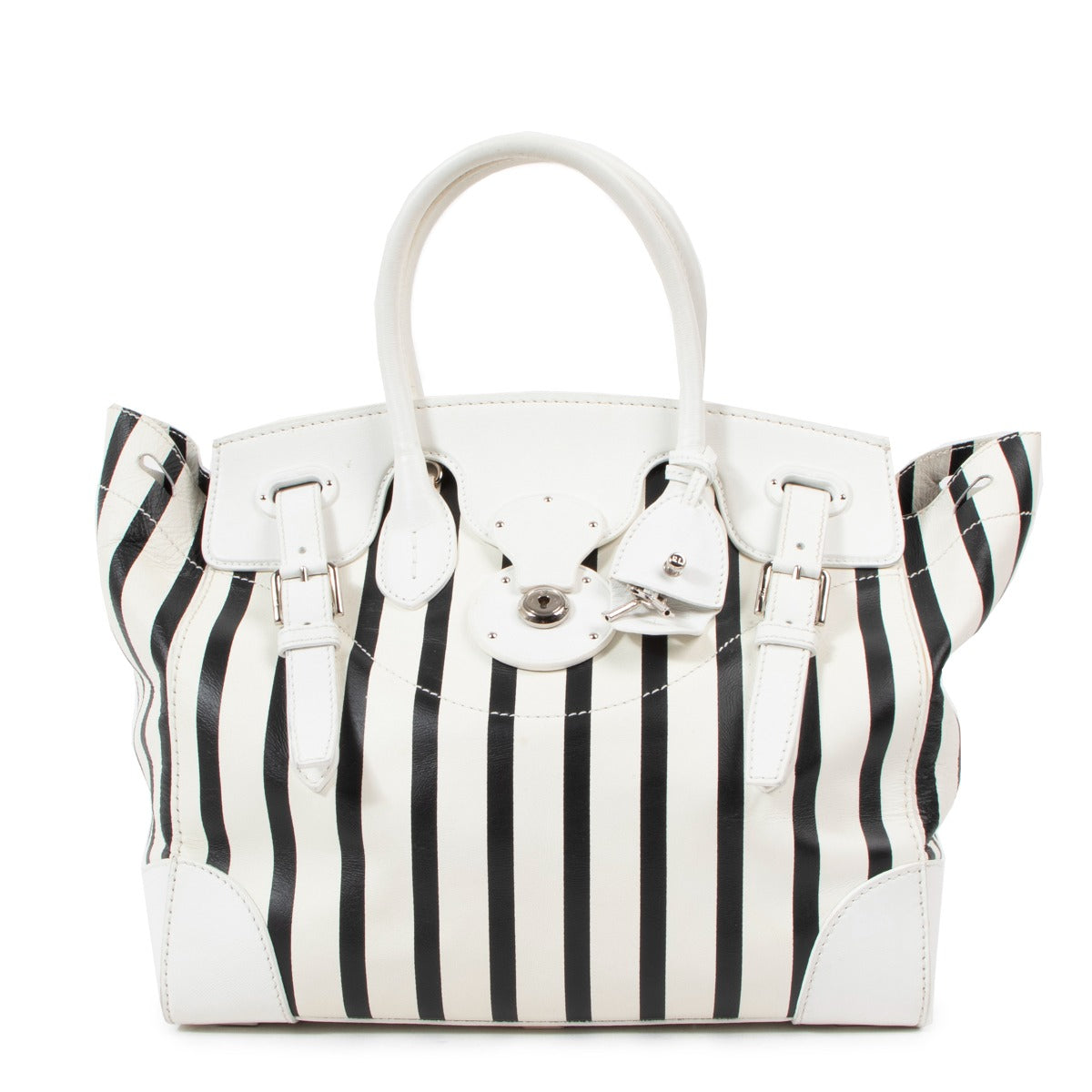Ralph Lauren Striped Ricky 33 Top Handle Bag