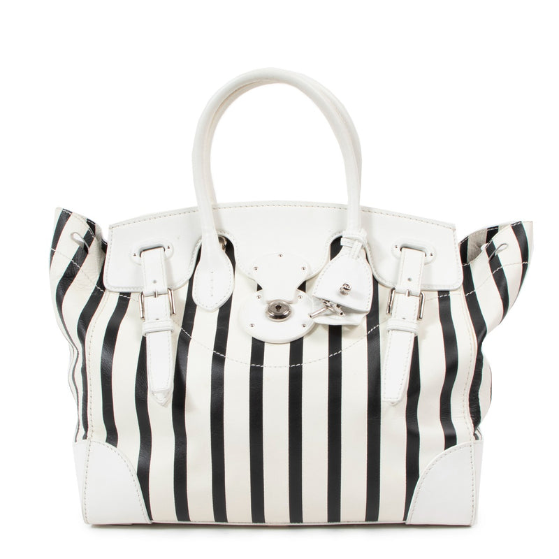 Ralph Lauren Striped Ricky 33 Top Handle Bag