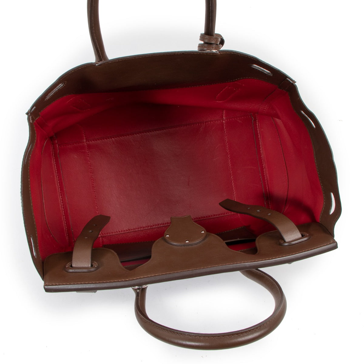 Sac Soft Ricky 33 en cuir de veau marron Ralph Lauren Collection