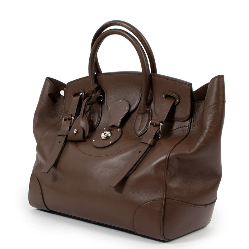 Ralph Lauren Collection Soft Ricky 33 Brown Calfskin Bag