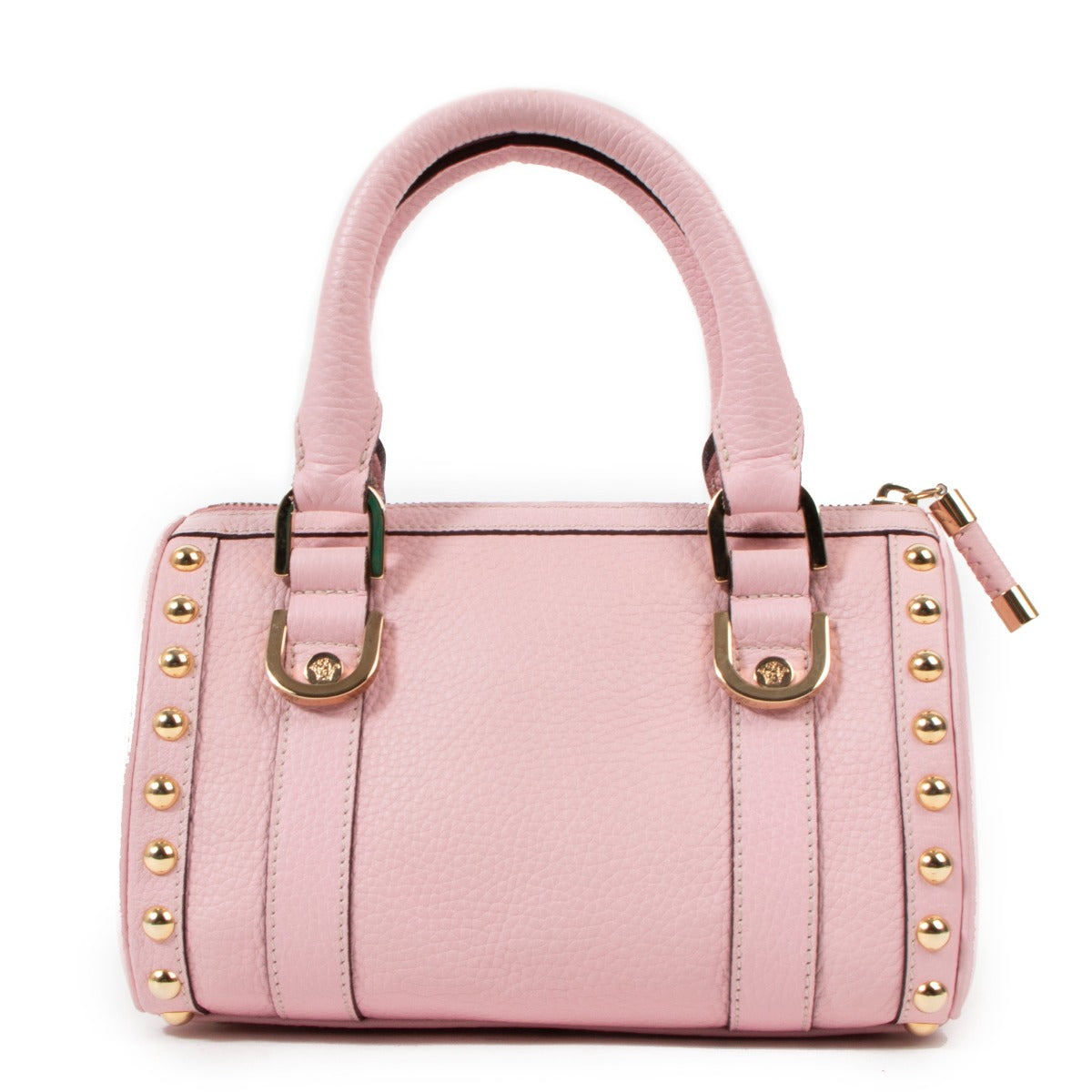Versace Pink Leather Mini Boston Bag