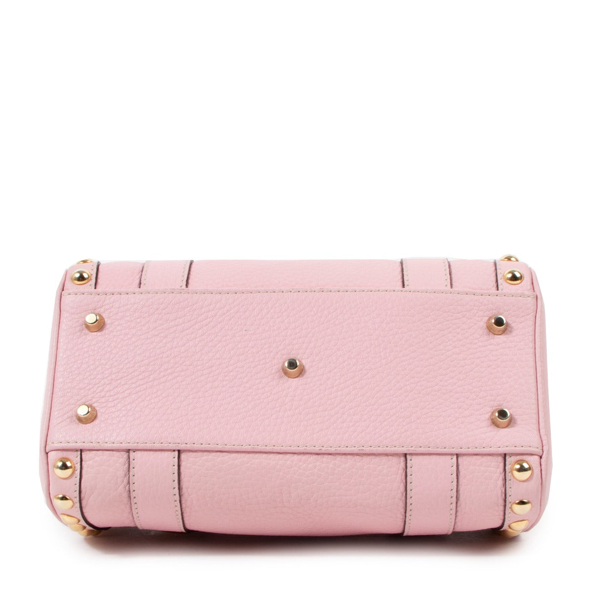 Versace Pink Leather Mini Boston Bag