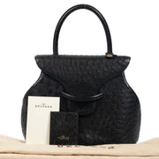Shop 100% Delvaux Black Ostrich Baltimore GM Top Handle