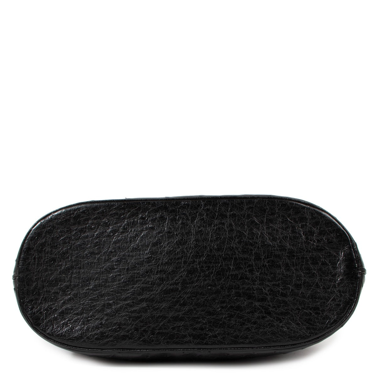 Delvaux Baltimore GM Black Ostrich Handbag