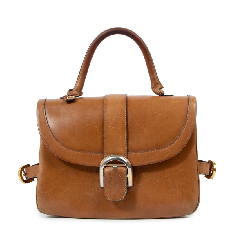 Delvaux Brillant Rouilly Cognac Box Calf Handbag