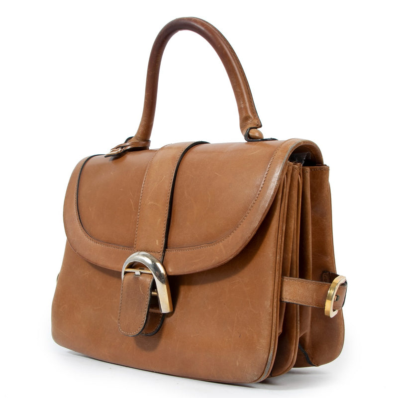 Delvaux Brillant Rouilly Cognac Box Calf Handbag