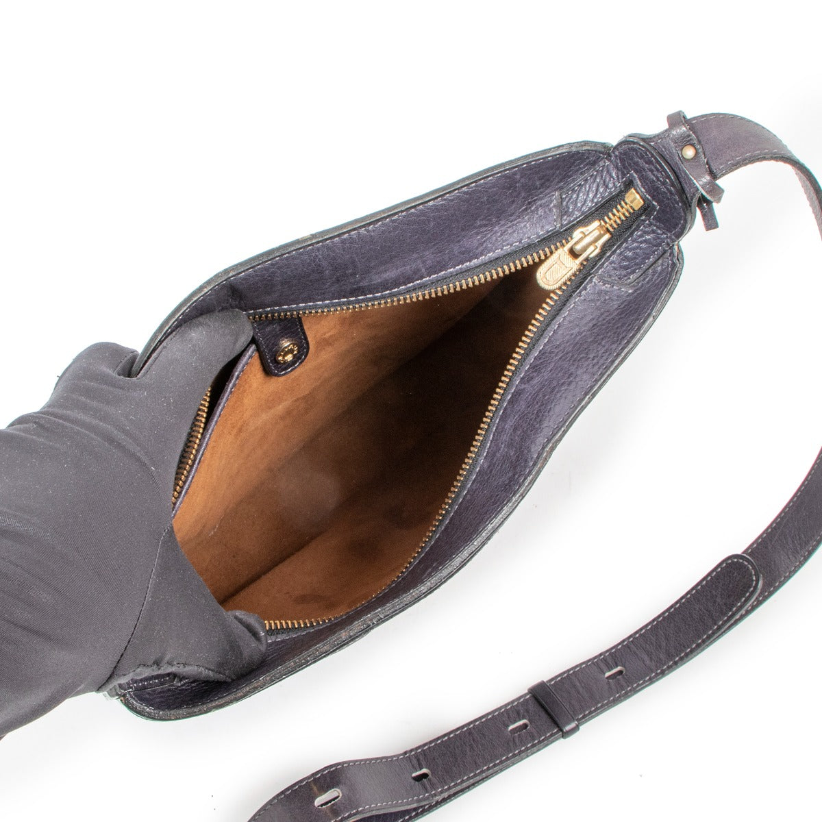 Delvaux Blauw Leren Crossbody Tas