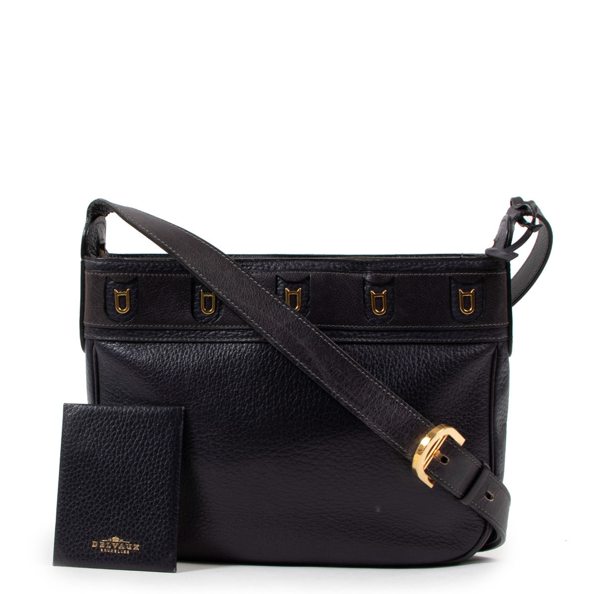 Shop safe online at Labellov in Antwerp this 100% authentic second hand Delvaux Blue Fuiraire Leather Crossbody Bag Shoulder Bag