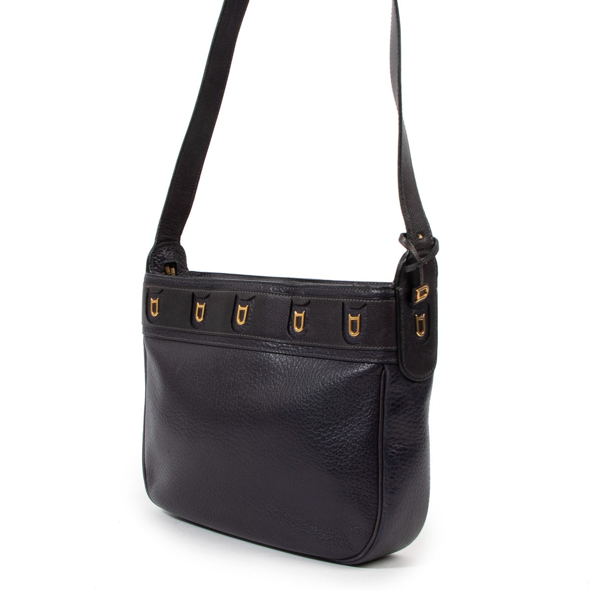 Delvaux Blauw Leren Crossbody Tas