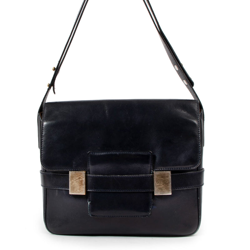 Delvaux Vintage Madame Blue Box Calf Bag