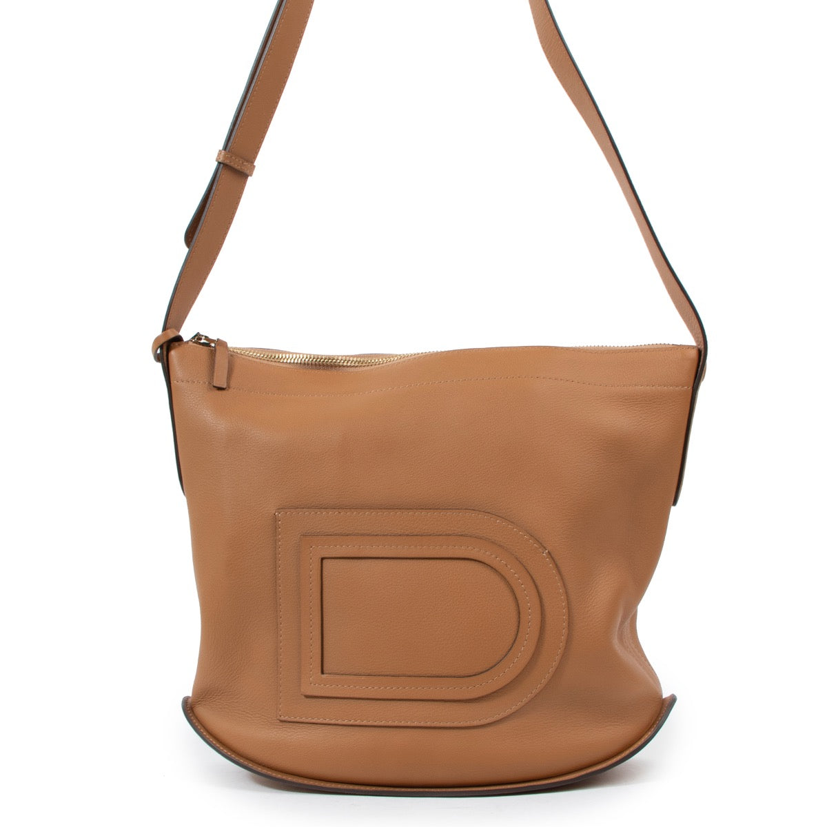 Buy an authentic second hand Delvaux Le Pin Baudrier Camel Leather Crossbody in very good condition at Labellov