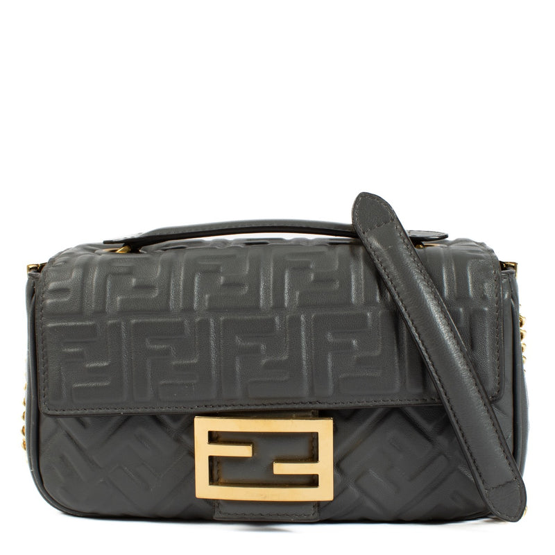Fendi Grijze Baguette Chain Midi Tas