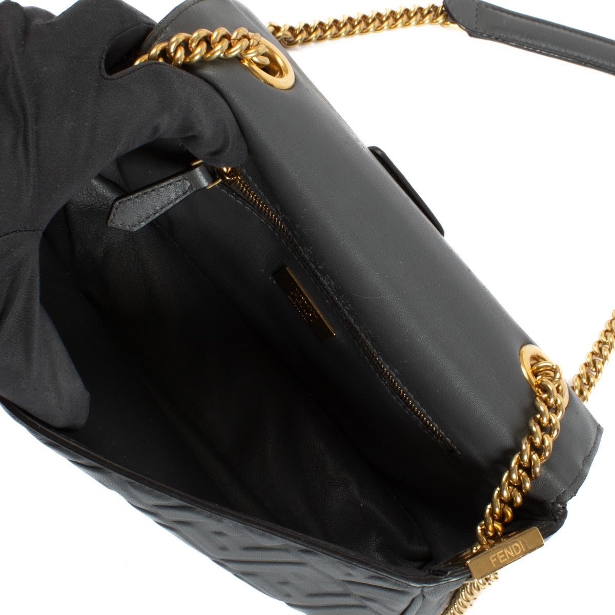 Fendi Grey Baguette Chain Midi Bag