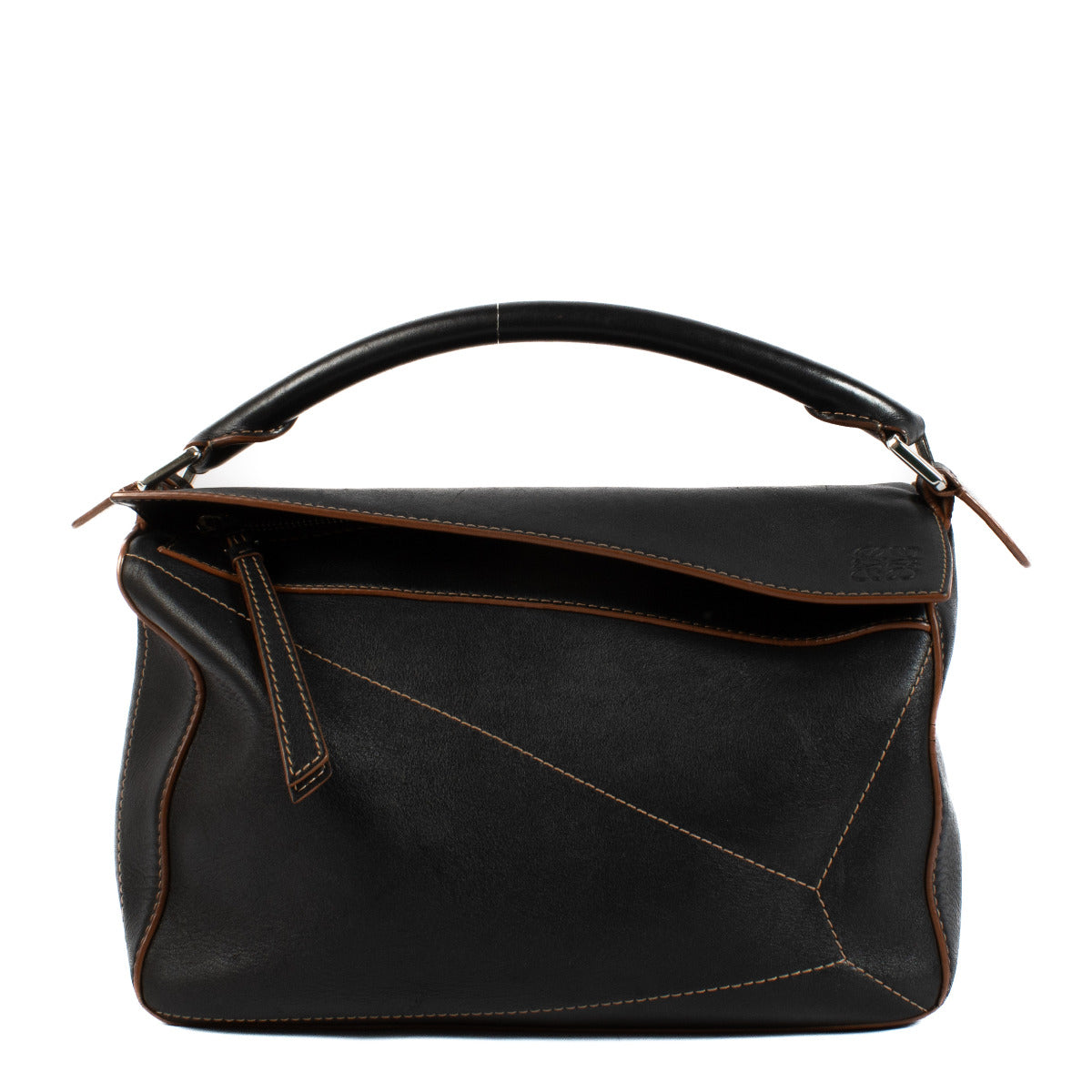 Loewe Black and Tan Medium Puzzle Bag