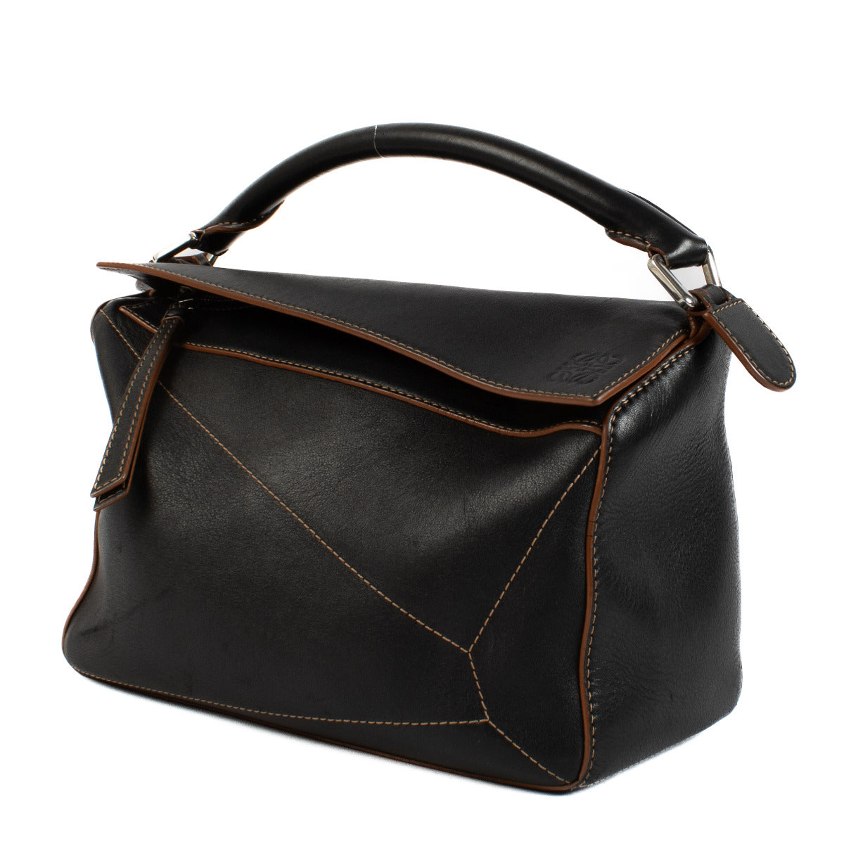 Loewe Black and Tan Medium Puzzle Bag