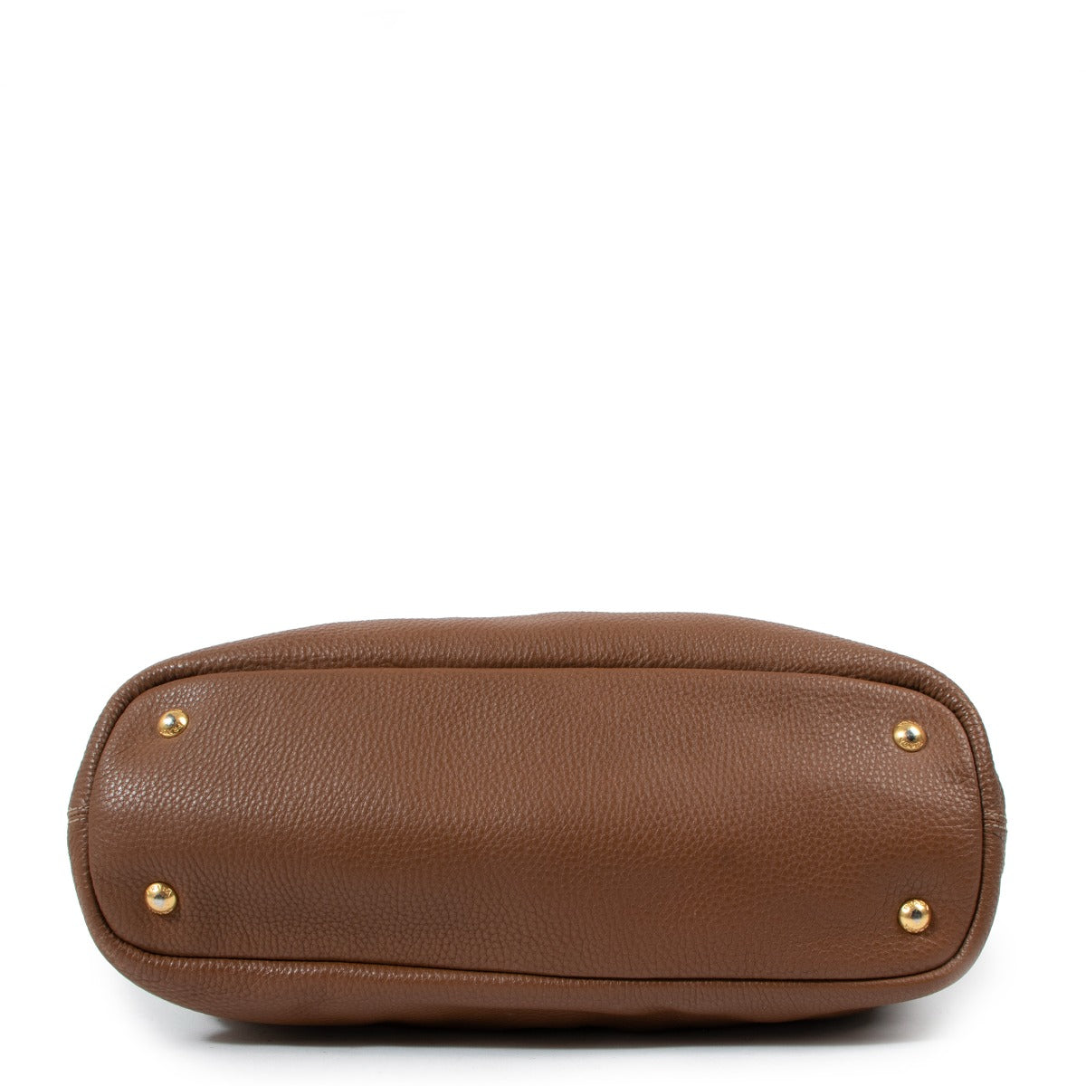 Prada Brown Vitello Daino Side Zip Large Tote Bag