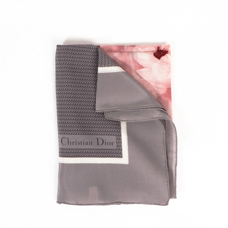 Buy an authentic second-hand Christian Dior Grey Oblique Floral Scarf in very good condition at Labellov in Antwerp.