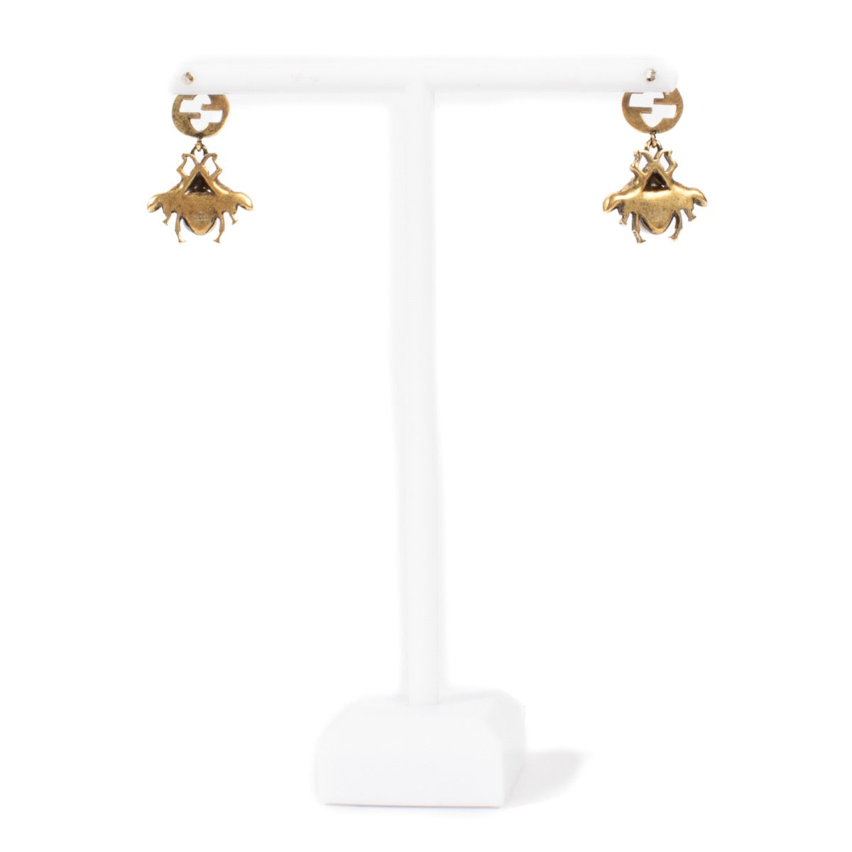 Shop safe online at Labellov in Antwerp, Brussels and Knokke these 100% authentic second hand Gucci Gold Interlocking Bee Earrings