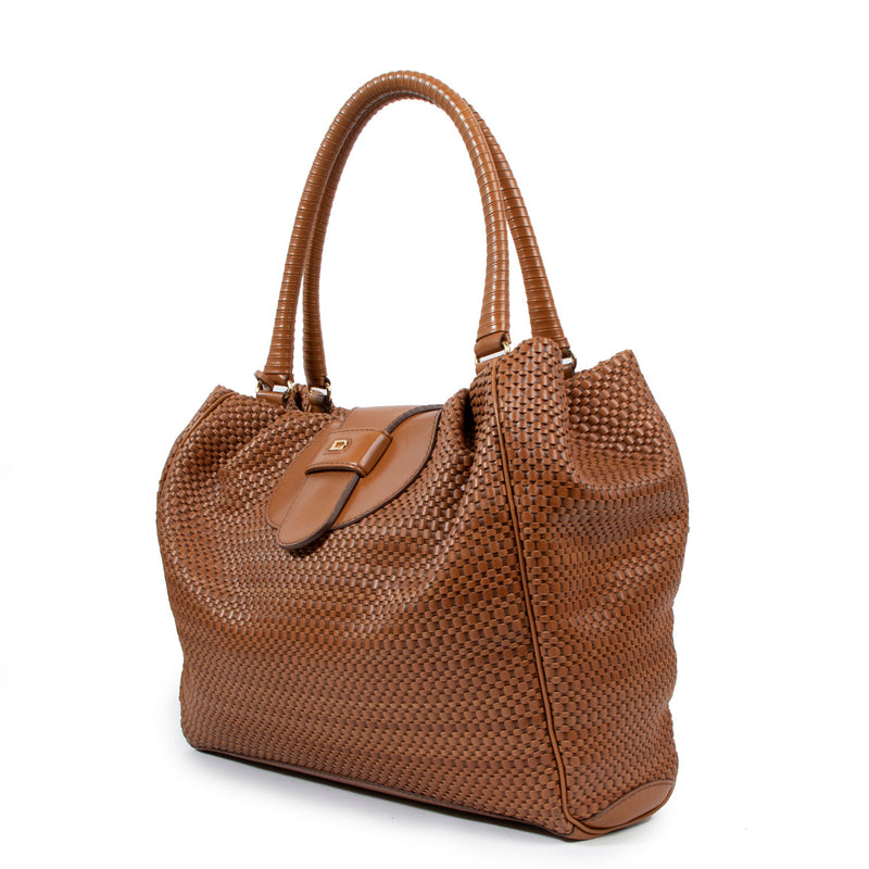 Delvaux Clair Obscur Toile de Cuir Schoudertas