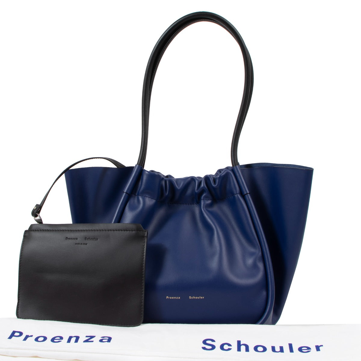 Proenza Schouler Ruched L Blue Two-Tone Tote Bag