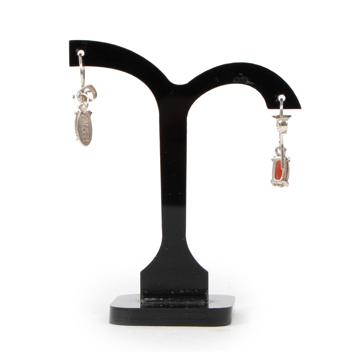 Boucles d'oreilles Wouters & Hendrix en argent et pierres rouges