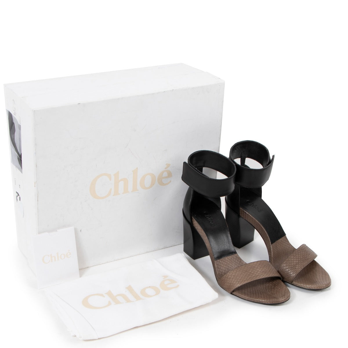 Chloé Python Ankle Strap Sandals