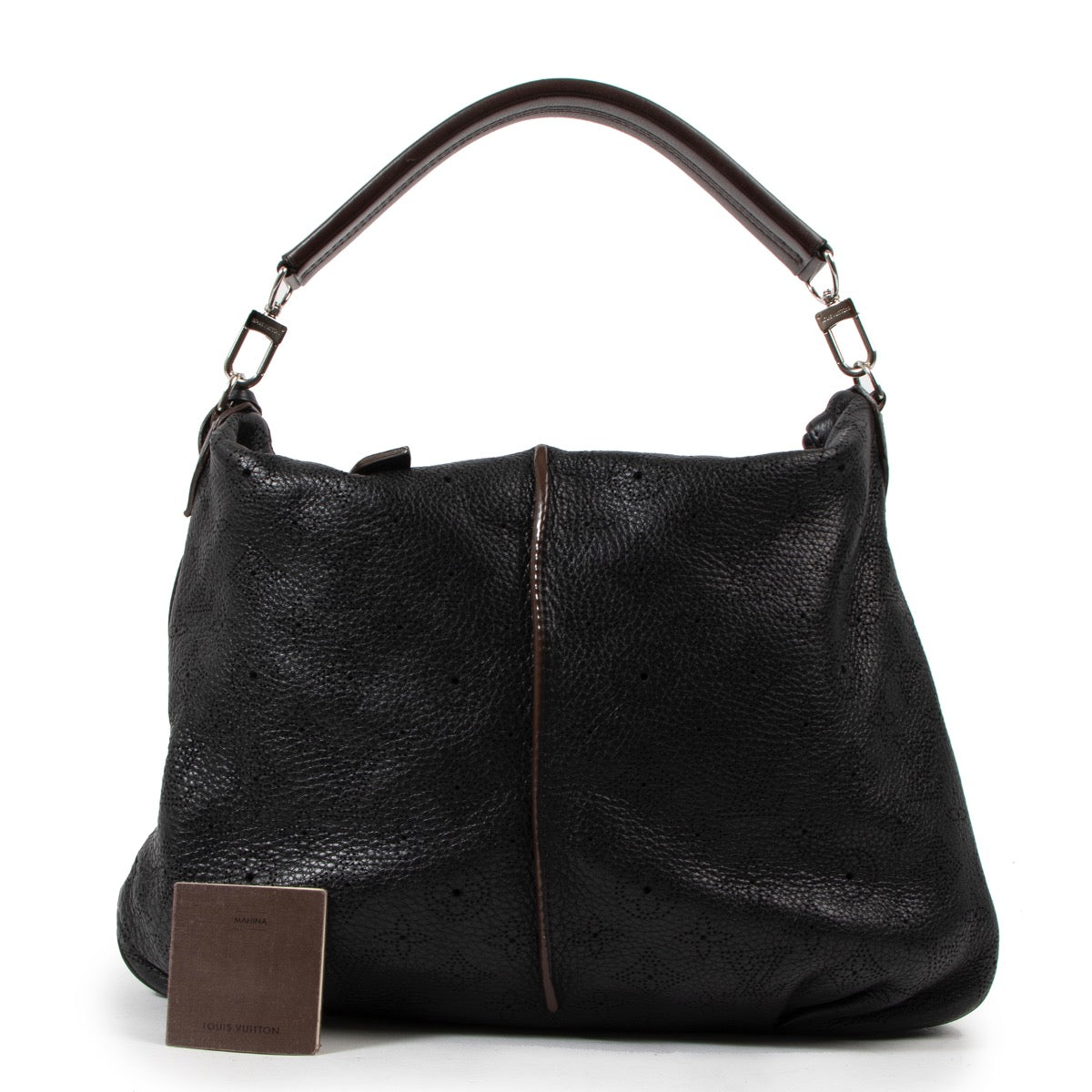 Louis Vuitton Black and Brown Mahina Monogram Perforated Leather Selene Bag