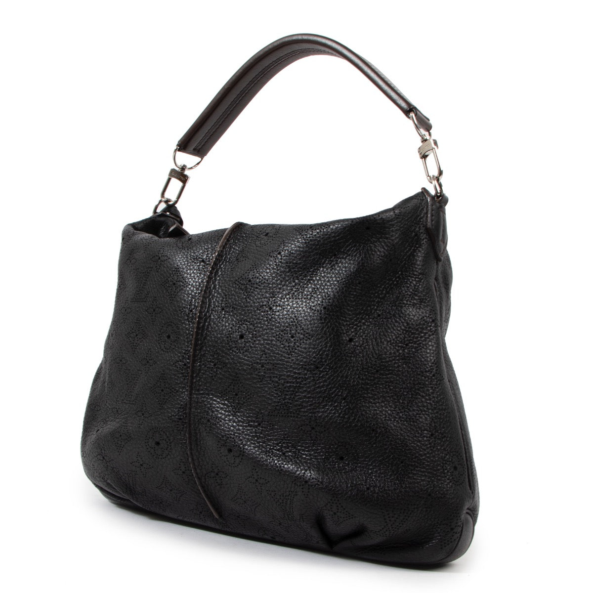 Louis Vuitton Black and Brown Mahina Monogram Perforated Leather Selene Bag