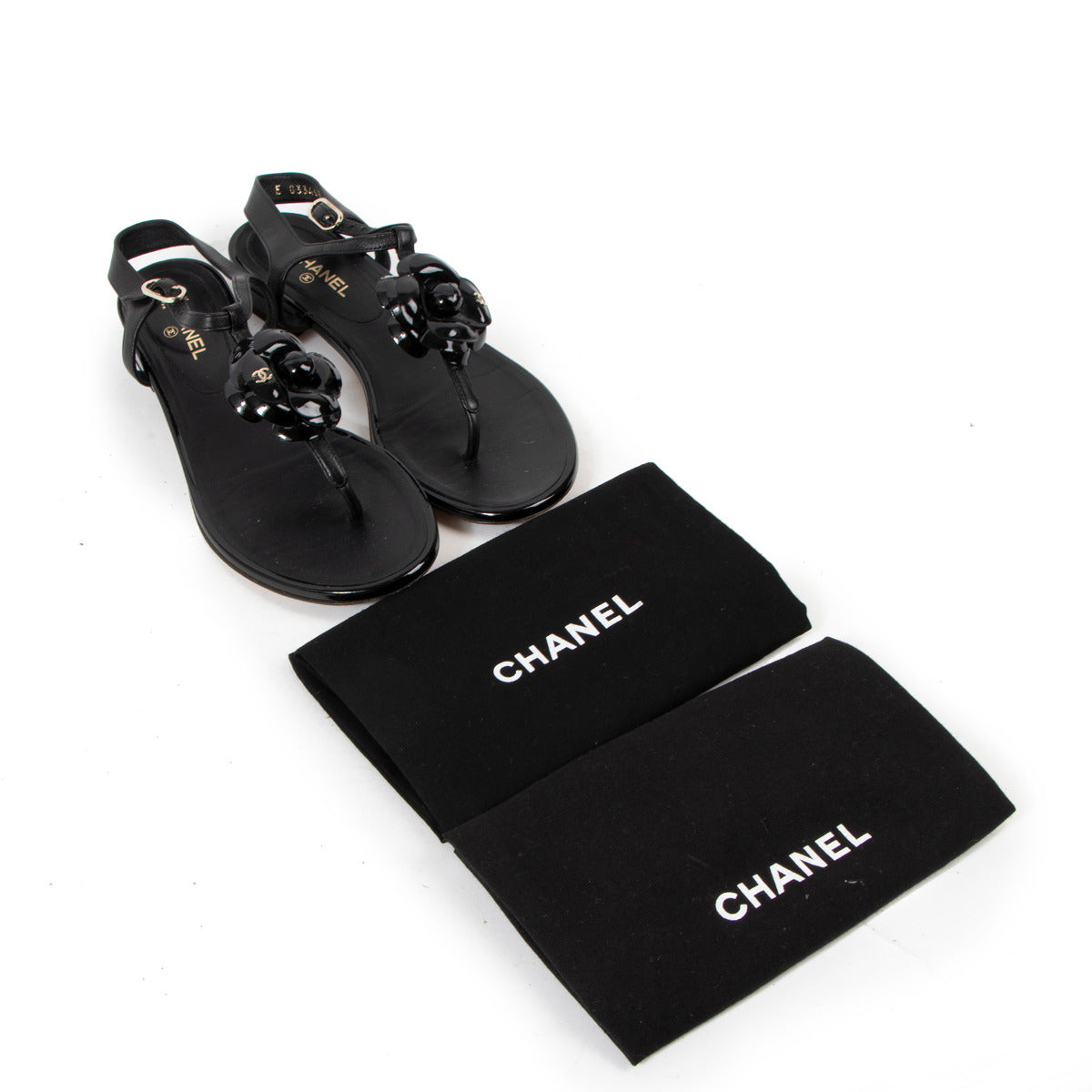 Chanel Black Camellia Sandals - size 37 for the best price at Labellov secondhand luxury