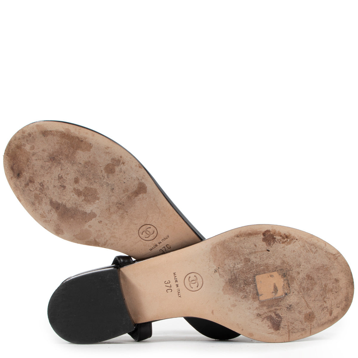 Chanel Black Camellia Sandals - size 37