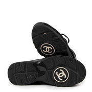 Chanel Black Leather and Suede Sneakers - size 35.5