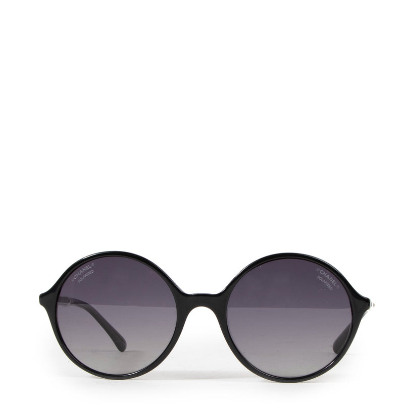 Chanel Black Faux Pearl Polarized Sunglasses