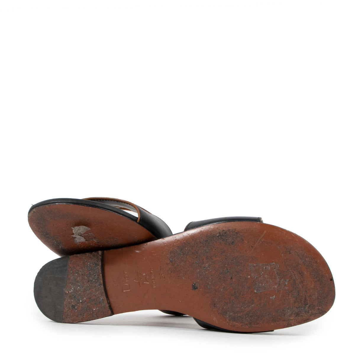 Christian Dior Zwartleren D-Club Sandalen - maat 37