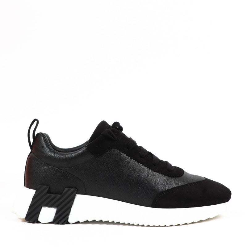 Buy authentic second-hand Hermès Black Calfskin Suede Goatskin Bouncing Sneakers Size - 38 in very good condition at Labellov in Antwerp.
