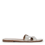 Buy verified second-hand Hermès Silver Leather Oran Sandals in good condition at LabelLov Antwerp