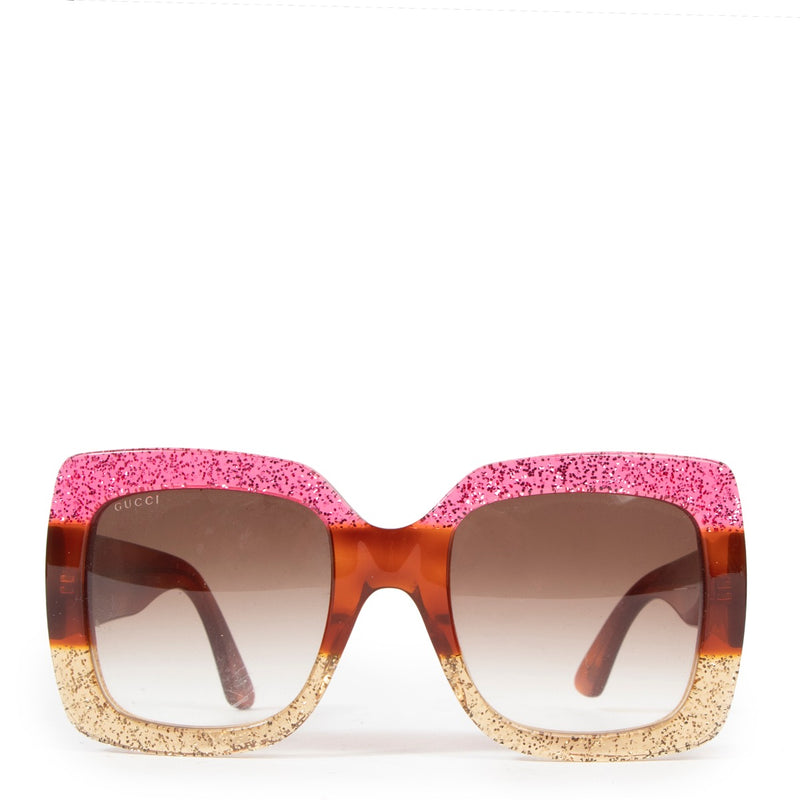 Buy an authentic second hand Gucci Multicolor Glitter Squared Sunglasses in very good condition at Labellov