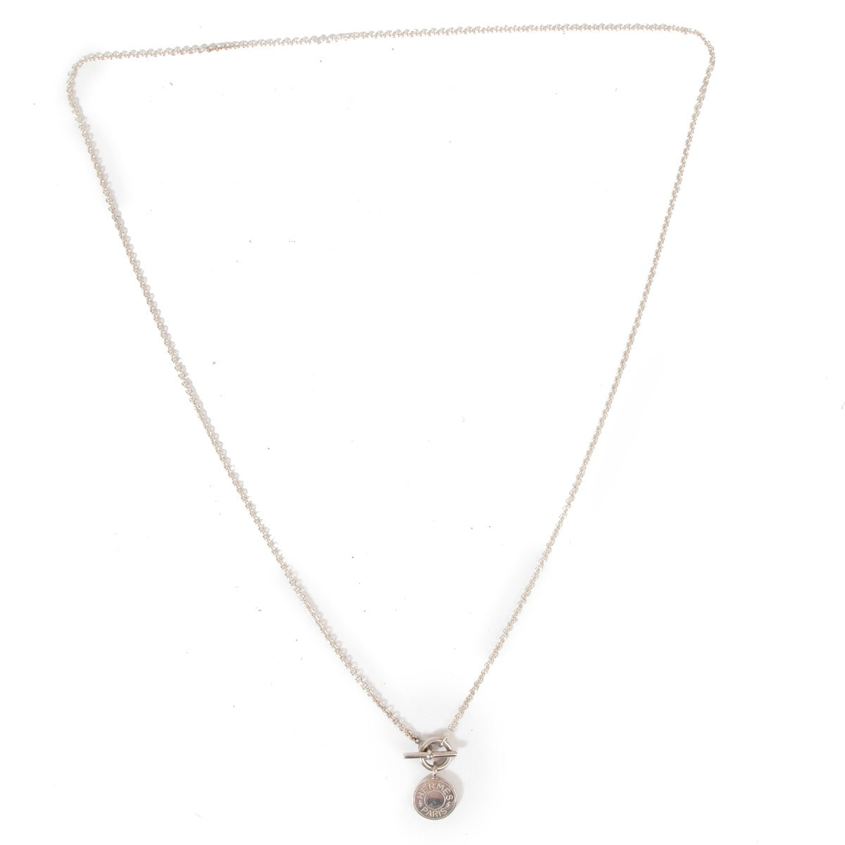 Hermès Amulettes H Confettis Silver Pendant Necklace