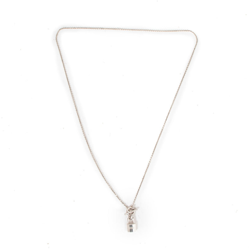 Hermès O'Kelly Cadena Hangslot Hanger Zilveren Ketting