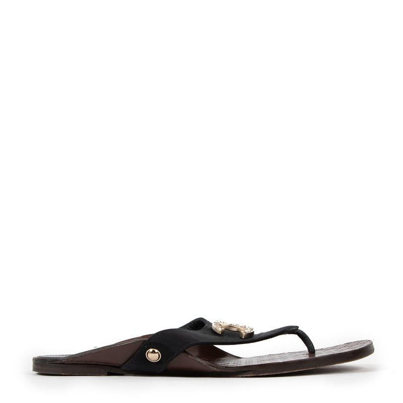 Chanel CC Flat Slide Sandals