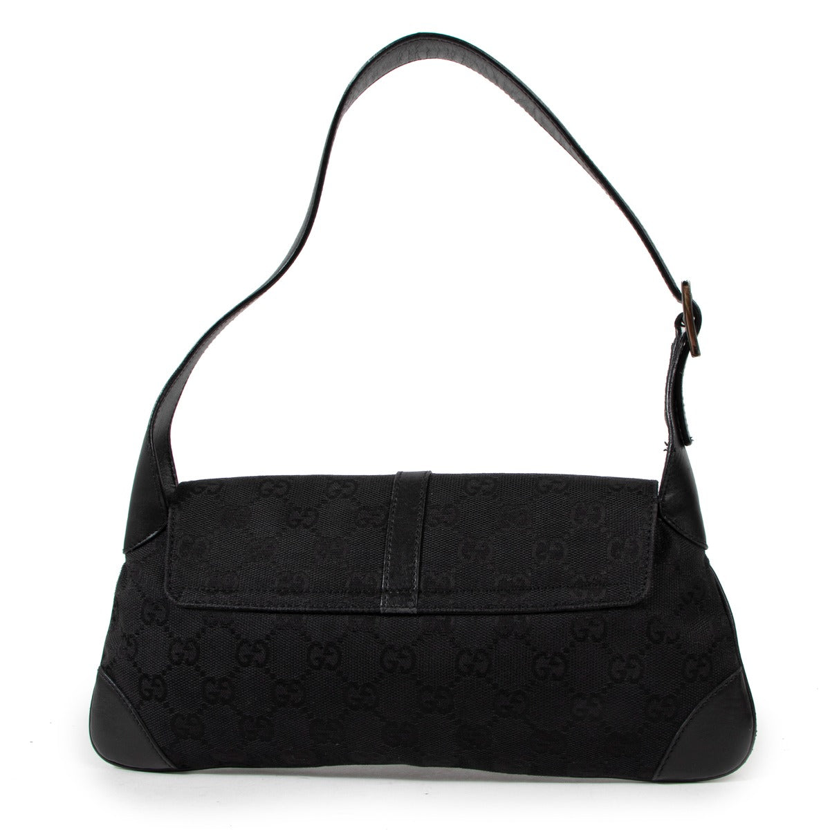 Sac bandoulière vintage Gucci by Tom Ford Abbey en toile GG noire