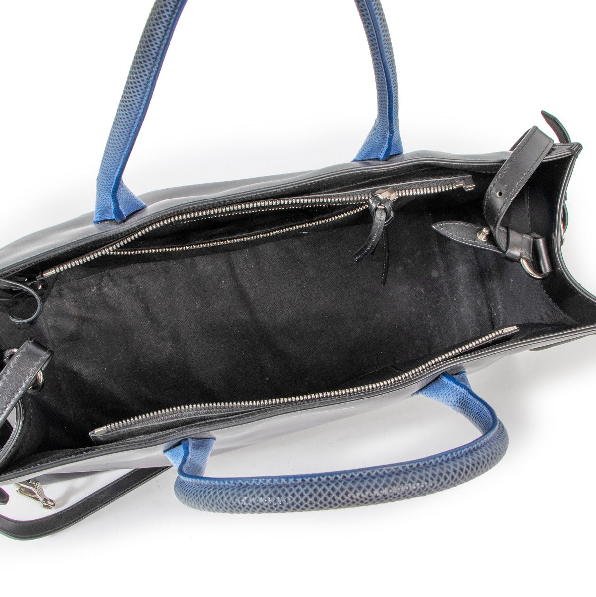 Balenciaga Sac Padlock Work S Veau Noir & Serpent Karung Bleu Électrique