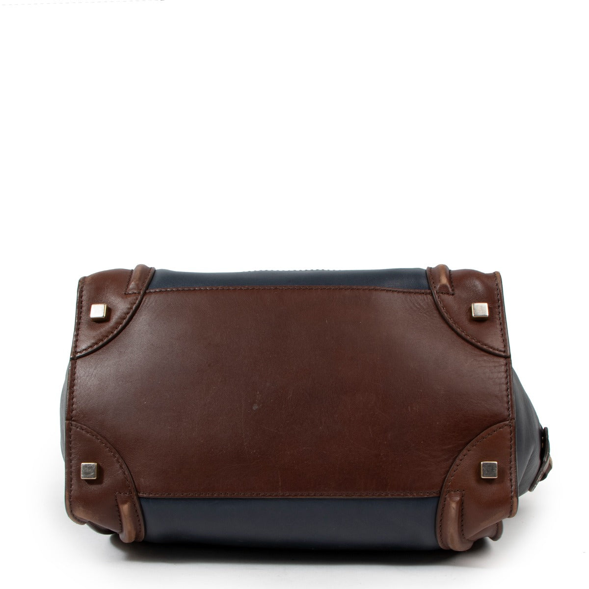 Sac Cabas Céline Mini Luggage Tricolore Bleu Foncé