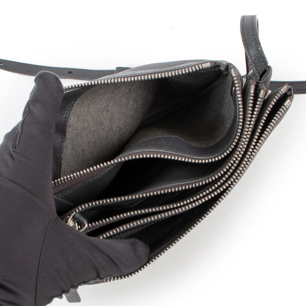 Sac Trio petit modèle en agneau gris Céline