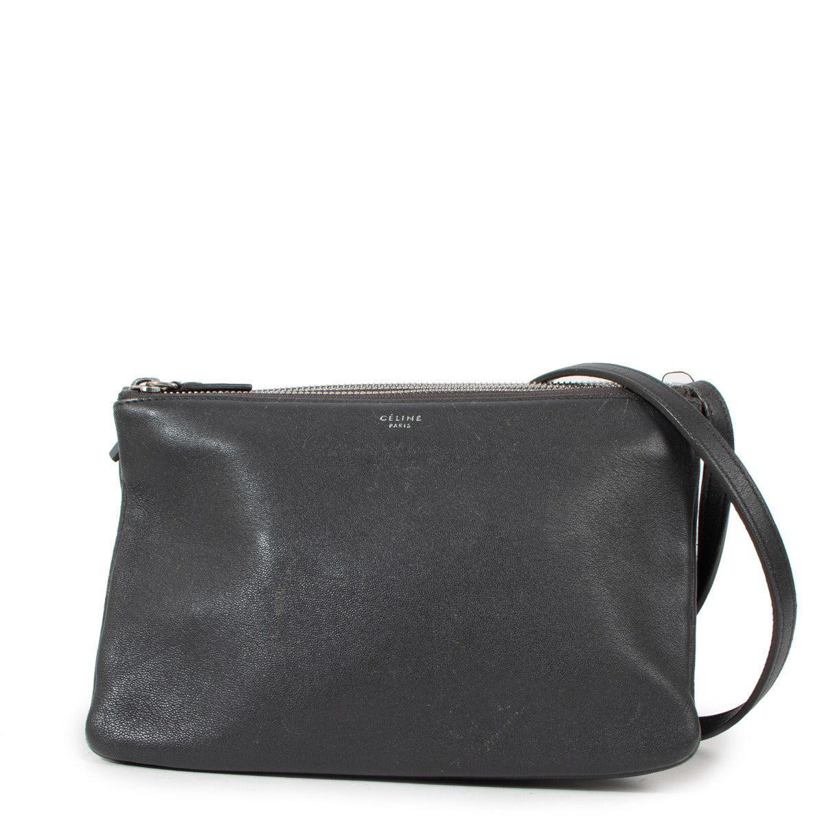 Celine Grey Lambskin Small Trio Bag